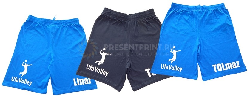 Персонализация шорт с нанесением логотипа для UfaVolley